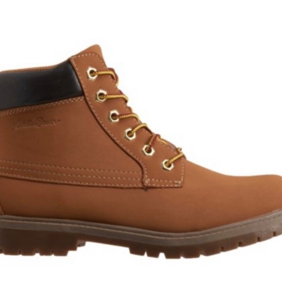 Eddie Bauer Karpie Boys Wheat Tan Work Hiking Boots Size 3M - NIB - Picture 2 of 5